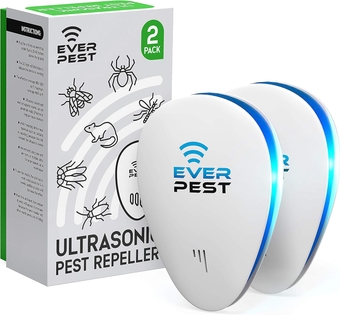 Ultrasonic  Control Repeller - Repel Rodents, Ants, Cockroaches Get Rid, Bed Bugs, Mosquitos, Flies, Spiders, Squirrel Bats - Eco-Friendly Safe for Humans - 2 Pack…