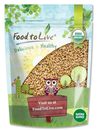 Organic Hulled Barley, 2 Pounds – Non-GMO, 100% Whole Grain, Kosher, Vegan, Bulk. Suited for Home Brewing, Grinding. High in Fiber. Great for Chili, Hot Cereal, Salads, Soup.