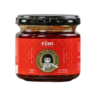 Spicy Umami Chili Crisp Oil - Savory Scorpion Red Pepper Chili Oil w/Crunchy Garlic & Onions - 100% Natural Chili Crunch - Gourmet All Purpose Hot Garlic Sauce Good on Everything - 3.8 oz