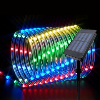 Solar Rope Lights Outdoor Decoration, 8 Modes and Timer Clear Tube 200 LED Fairy String Lights 66FT for Trampoline Tent Tree Stairs Pool Patio Outdoor Decoration Light