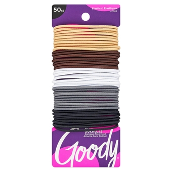 Ouchless Elastic Hair Tie - 50 Count, Neutral Colors - 2MM for Fine to Medium Hair - Pain-Free Hair Accessories for Men, Women, Boys, and Girls - for Long Lasting Braids, Ponytails