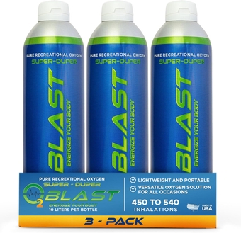 99.7% Pure Oxygen, 10 Liter 3 Pack Portable Can with Sanitary flip top Cap, Increase Stamina & Reduce Recovery Time, Ideal for High Altitude & Sports Recovery