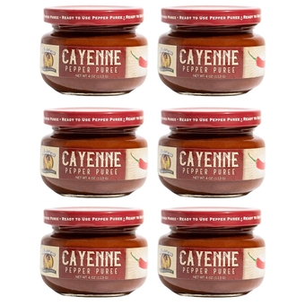 Louisiana Pepper Exchange Red Cayenne Pepper Puree Sauce, Authentic Flavor, Cajun Creole Seasoning, Plant-Based, Gluten-Free, Replaces Fresh Peppers and Cayenne Pepper Powder, 6-Pack