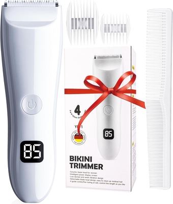 Bikini Trimmer for Women Electric Razor: R-Angle Design No Nicks and Irritation, Waterproof Body Shaver Groomer Kit for Women Pubic Hair, Best Lady Hair Remover for Legs and Armpits Area