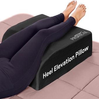 Heel Elevation Pillow - Gel Infused Memory Foam Wedge Pillows - Relief for Heel Pain and Pressure Ulcer - Treatment for Knee, Back, and Leg Blood Circulation - 24” x 16” x 7” x 5.5”