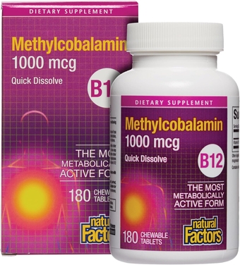 , Vitamin B12 Methylcobalamin 1,000 mcg, Offers the Most Metabolically Active Form of B12, Quick Dissolving Tablets