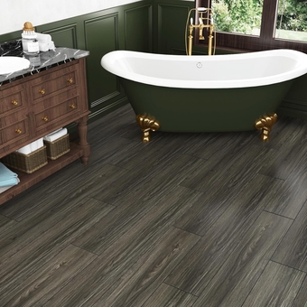 Light Black Wood Peel and Stick Floor Tile for Kitchen 36x6 Inches Waterproof Vinyl Flooring for Bathroom Laminate Peel and Stick on Tile for Floor Self Adhesive Removable Sticky Tiles 4PCS