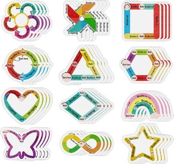 96 Pcs Breath Calm Anxiety Sensory Stickers Reusable Textured Tactile Rough Calming Stickers Adhesive Sensory Strips for School Office Classroom Desk Adults Teens Tension Supplies