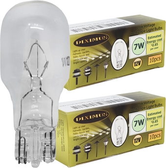 Landscape Light Bulbs - 20 Pack - 12v Light Bulb - 7 Watt Low Voltage Light Bulbs - T5 Wedge Base Bulbs - Compatible with Malibu Lights - Patio Garden Light Bulbs