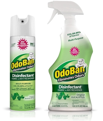 Ready-to-Use Disinfectant and Odor Eliminator, Cleaner and Fabric/Air Freshener, Set of 2, 14.6 Ounce 360-Degree Continuous Spray and 32 Ounce Trigger Spray, Original Eucalyptus Scent