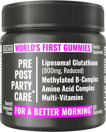 Brand Party Care Gummies for A Better Morning, Smart Recovery, Aid After Cheers Over, Prevent, Restore with Glutathione, DHM Pill Pills Capsule Capsules Supplement Supplements Hang Alt