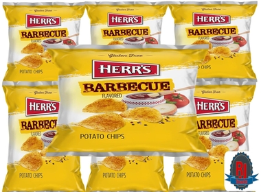 Herr`s Barbecue Potato Chips, 1OZ (Curated by  Snacks 24 Bags Value Pack)