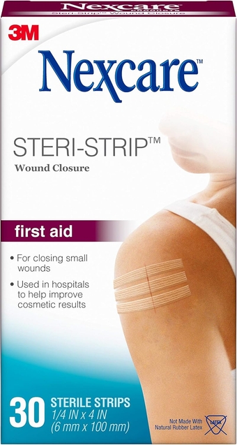 Steri-Strip Wound Closure, Breathable Strips Hold Small Wounds Firmly Closed, Great After Sutures or Staples - 30 Wound Closures
