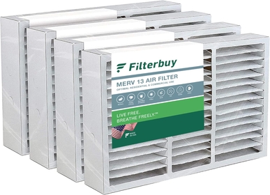 16x25x5 Air Filter MERV 13 Optimal Defense (4-Pack), Pleated HVAC AC Furnace Air Filters for Honeywell FC100A1029, Lennox X6670, Carrier, Bryant, & More (Actual Size: 15.75 x 24.75 x 4.38)