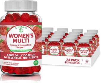 Multivitamin for Women Gummies - Tastiest Proprietary Formula - 100% Daily Value of 16 Essential Vitamins and Minerals (Vitamins A,B,C,D,E) Healthy,Non-GMO Chewable Womens Multivitamin Gummy - 24 Pack