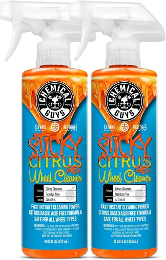 CLD1051602 Sticky Gel Citrus Wheel Cleaner Gel, (Safe For All Wheel Types) Works on Cars, Trucks, SUVs, Motorcycles, RVs & More, 16 fl oz (2 Pack)