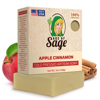 Fall Soaps - Natural Handmade Bar Soap Gift for Women, Face & Body Skin Care, Captivating Apple Cinnamon Scent: Apples w/Cinnamon, Clove & Pumpkin - Single Bar