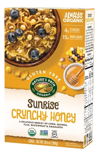 Sunrise Organic Gluten Free Cereal, Crunchy Honey, 10.6 Oz Box (Pack of 6)