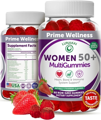 50 Plus Women's Multivitamin Gummies - Delicious Proprietary Formula Enhanced with Essential Vitamins & Minerals for Health & Vitality 60 ct