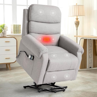 Lift Chair Recliners for Elderly Ergonomic Fabric Electric Recliner for Seniors Small Recliner Chair for Small Place(Light Gray, Small)