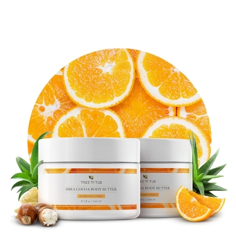 Shea Body Butter for Dry, Extremely Dry, Sensitive Skin - Moisturizing Body Cream for Women & Men, Hydrating Body Lotion Moisturizer w/Vitamin C, Organic Cocoa, All Natural Citrus Scent