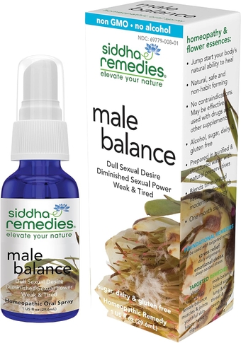 Remedies Male Balance Spray | 100% Natural Homeopathic Remedy with Cell Salts and Flower Essences | Treats Weakness & Fatigue by Releasing Underlying Stress, Issues