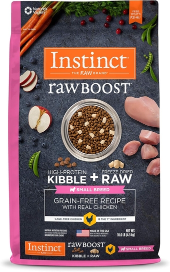 Raw Boost Small Breed Grain Free Recipe with Real Chicken Natural Dry Dog Food, Bag, 10 Pound (Pack of 1)