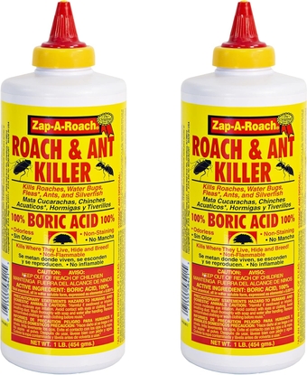 Boric Acid Powder Roach & Ant Killer - (2-Pack) 16 oz - Easy to Spread Ant and Cockroach Killer Indoor Home