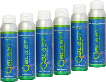 99.7% Pure Oxygen Supplement, Quick Recovery for Exercise, Motion Sickness, Altitude Sickness and Focus. Sanitary flip top Cap (4 Liter Oxygen Canisters - 6 Pack - Natural)