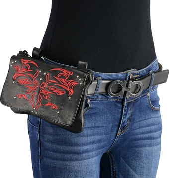 MP8852 Women's Black  Multi Pocket Belt Bag