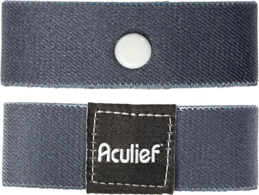 - Acupressure Bracelet - Wearable Natural Nausea Relief - for Motion Sickness, Morning Sickness, and Chemotherapy-Induced Nausea - Sleek Slim Wristband (Dark Gray)