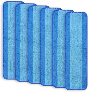 6 Pack Microfiber Cleaning Pads Compatible with Bona Mop,Premium Microfiber Dusting Pad Fits Bona Family of Mops,Reusable Hardwood Floor Cleaner Pads Refill Machine Washable - 18 Inch