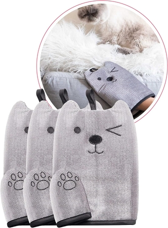 - Winking Mitten Pet Hair, Fur and Lint Remover for Car Seat, Clothes and Furniture, Reusable Cat and Dog Hair Remover, Patented Pet Supplies, Double-Sided and Self-Cleaning, 3 Pack