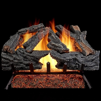 CSW24HVL Natural Gas Vented Fireplace Logs Set with Match Light, 55000 BTU, Heats up to 2000 Sq. Ft, Colorado Split Wood, 24 Inches
