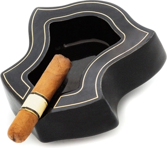 Ceramic Cigar Ashtray For Men, Durable Solid 1 Slot Cigar Holder, Large Heavy Outdoor Glass Cigar Ashtrays For Patio, Unique Ceramic Cigar Ash Tray For Home Office Decoration, GBL-CCZ)
